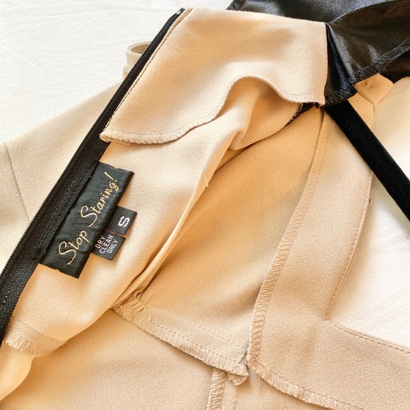 EUC Stop Staring brand: 1940s vintage -style  cream/black pin up dress (size s) - Picture 9 of 11